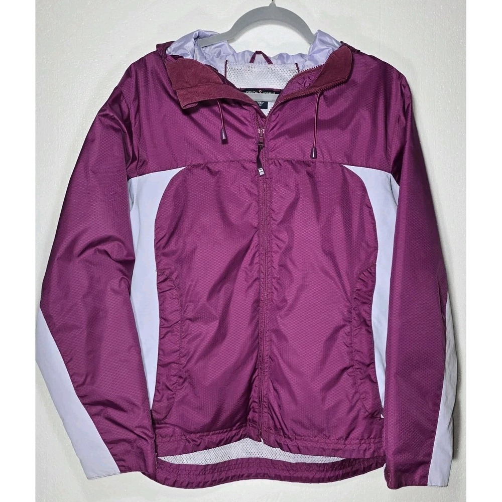 Devon & Jones Women's Hooded Windbreaker Jacket Size‎ M GUC Athletic Outdoor 🌬️